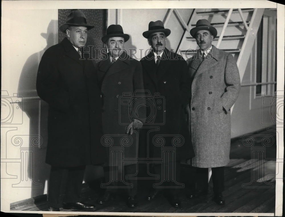 Press Photo PL de la Chapelle, Emile Faivre, Jules Molinier and Maurice Hautot