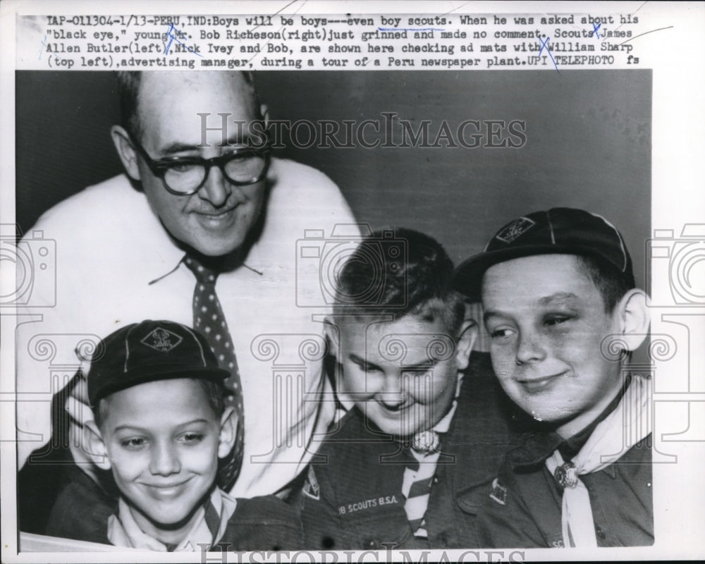1959 Press Photo Boys will be boys even the boyscout Richeson