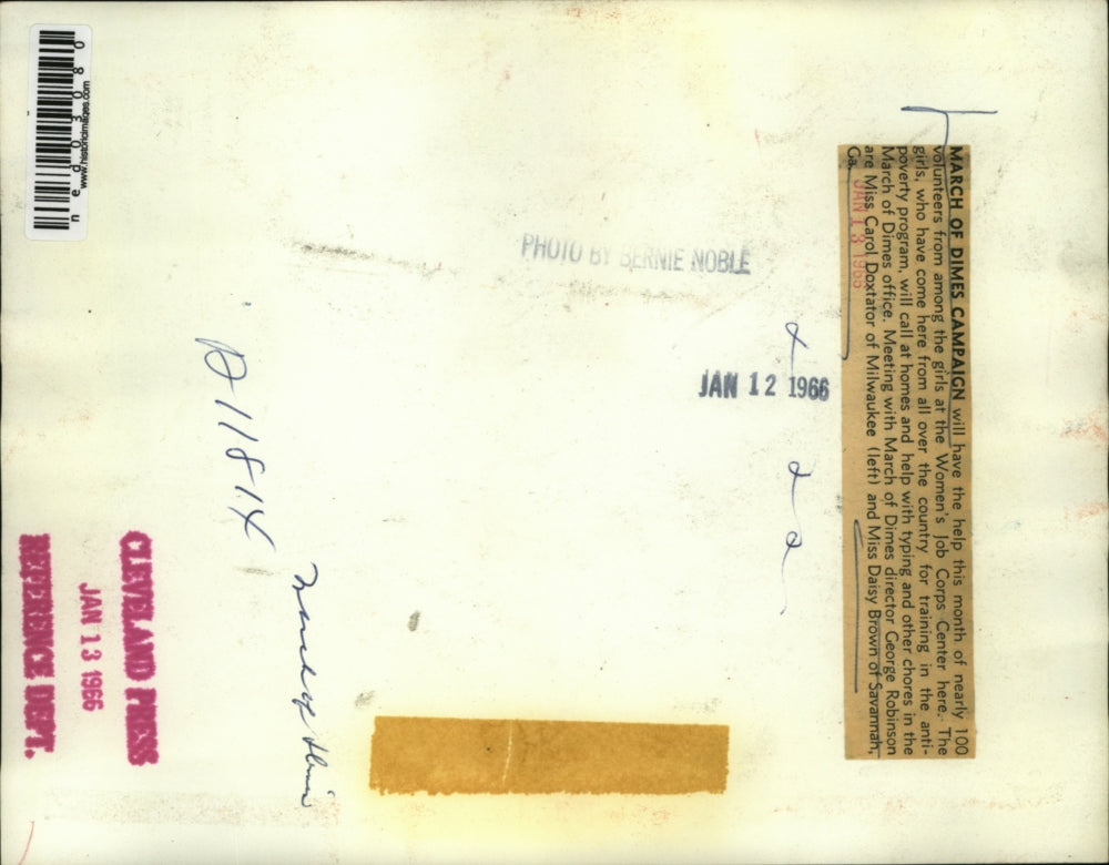 1966 Press Photo March of Dimes campaign G Robinson, C Doxator,D Brown