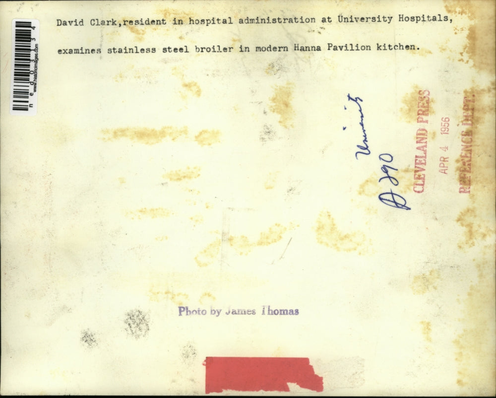 1956 Press Photo David Clark is a resident in hospital administration