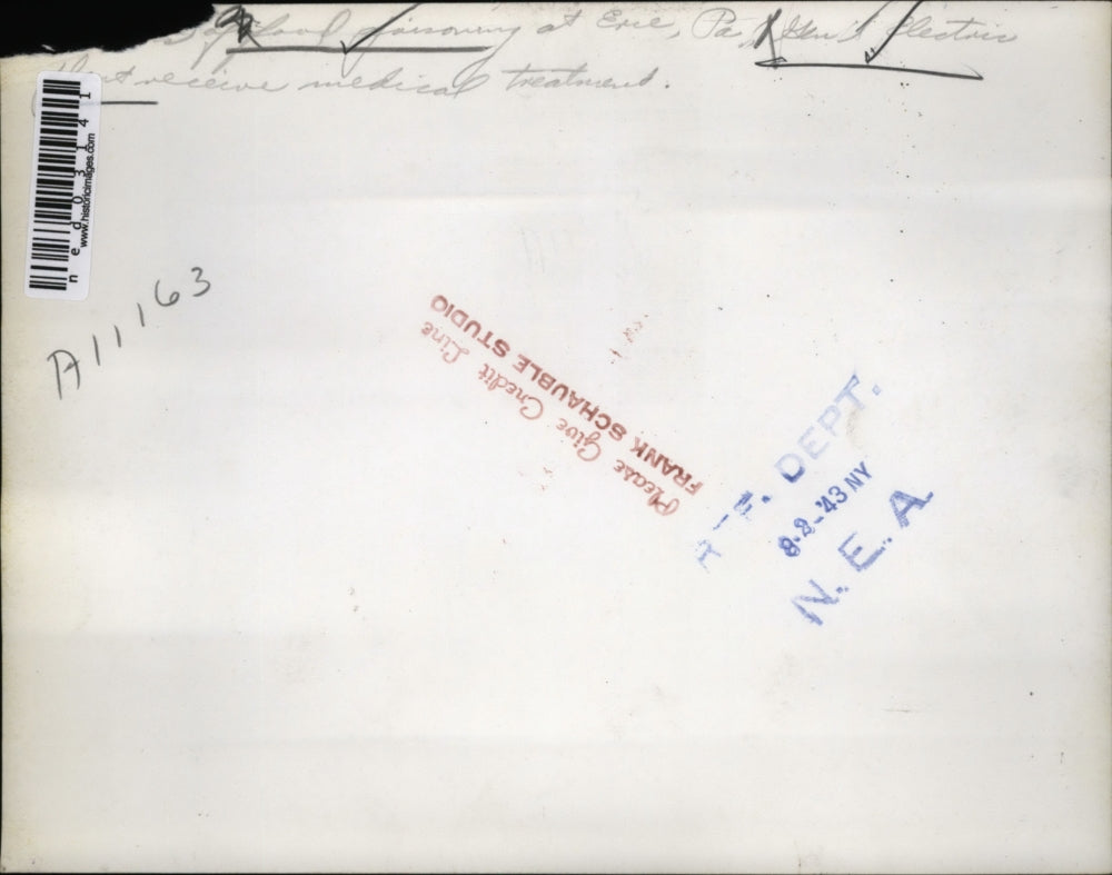 1943 Press Photo Food poisoning victims at picnic in Erie Pa treated