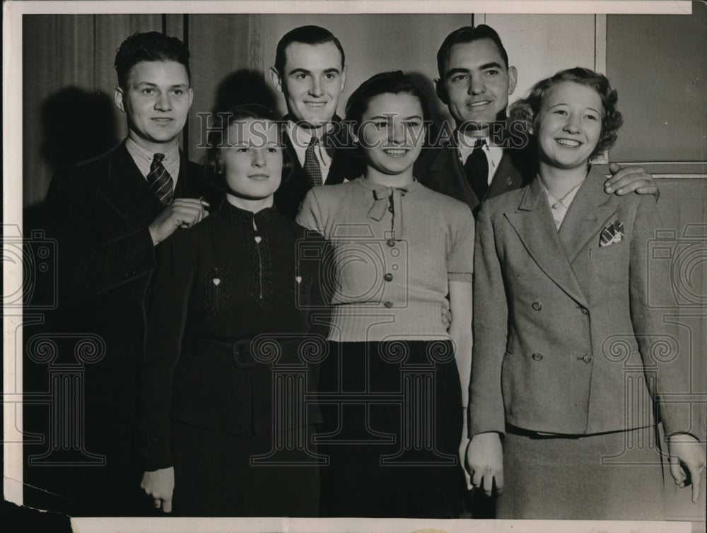 1936 Press Photo 4-H Blue Ribbon Health champs Mf Sellers,M Eckberg,CA Abbott Jr