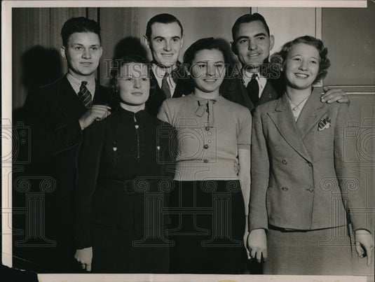 1936 Press Photo 4-H Blue Ribbon Health champs Mf Sellers,M Eckberg,CA Abbott Jr