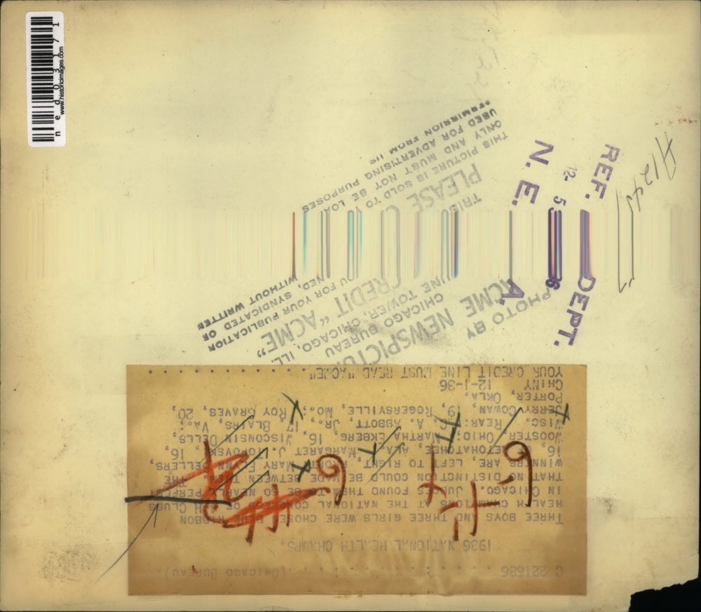 1936 Press Photo 4-H Blue Ribbon Health champs Mf Sellers,M Eckberg,CA Abbott Jr
