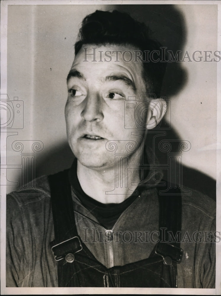 1938 Press Photo Fred Davis in custody in San Fran for murder of M Hawthorne