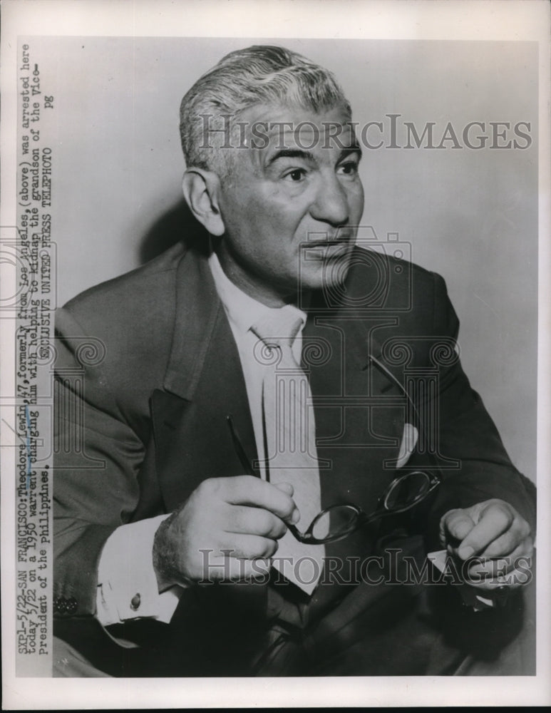 1952 Press Photo San Francisco Theodore Lewin charged with kidnapping