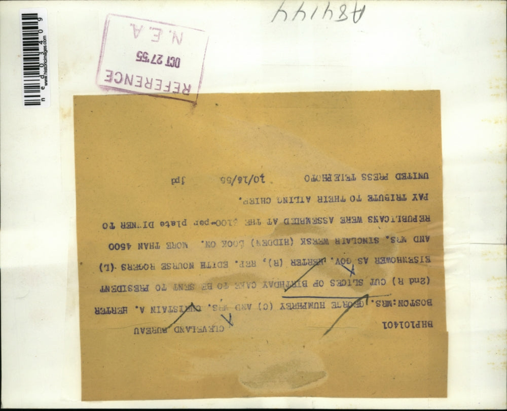 1955 Press Photo Boston Mrs George Humphrey and Mrs Christian Herter