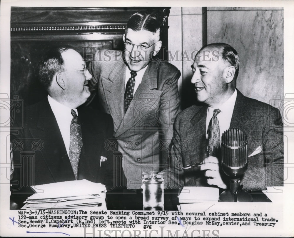 1953 Press Photo Senate Banking Committee met with Cabinet members