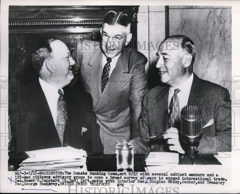 Load image into Gallery viewer, 1953 Press Photo Senate Banking Committee met with Cabinet members
