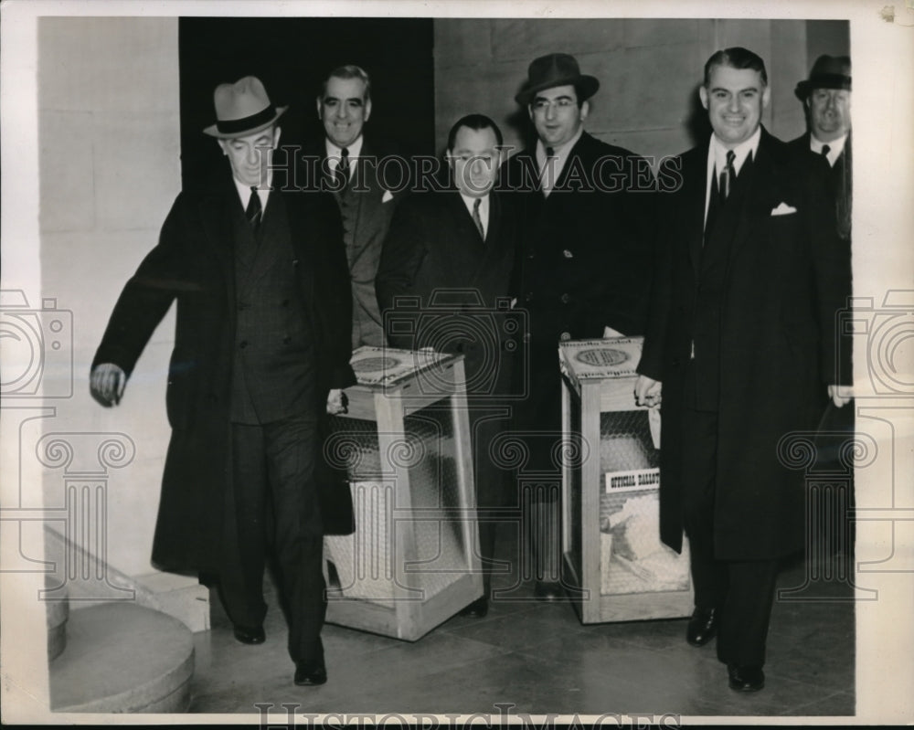 1938 Press Photo RE Lee, E Ertle,JC Cummings, A Sepenuk,LJ Sylvester& ballots