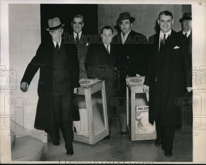 Load image into Gallery viewer, 1938 Press Photo RE Lee, E Ertle,JC Cummings, A Sepenuk,LJ Sylvester&amp; ballots
