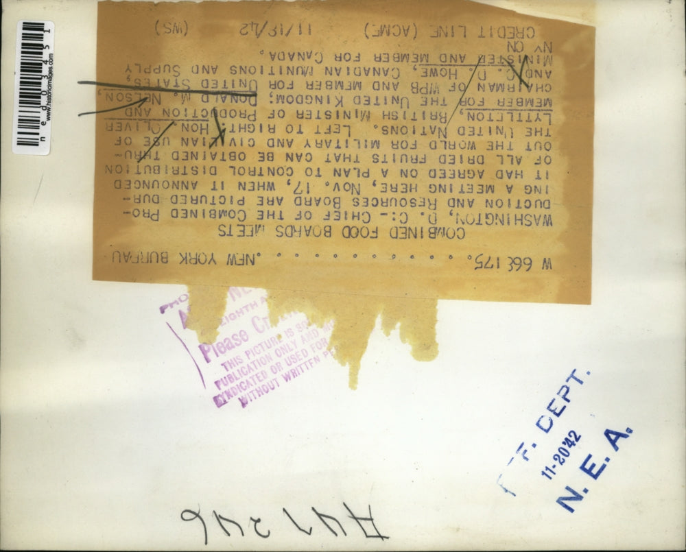 1942 Press Photo Wash DC Hon O Lyttleton, DM Nelson, CD Howe war production