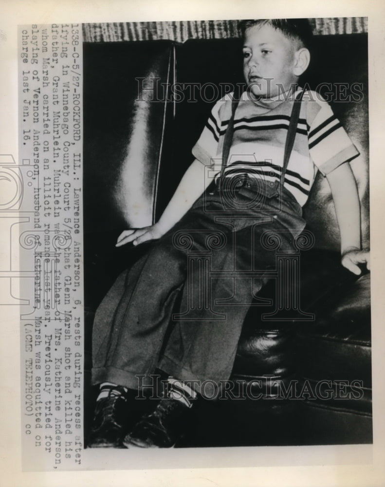 Load image into Gallery viewer, 1948 Press Photo Six year old Lawrence Anderson to testify in court
