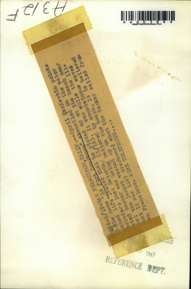 1947 Press Photo Cyril MacKeekin and SS Fort Dearborn Life Jacket San Francisco