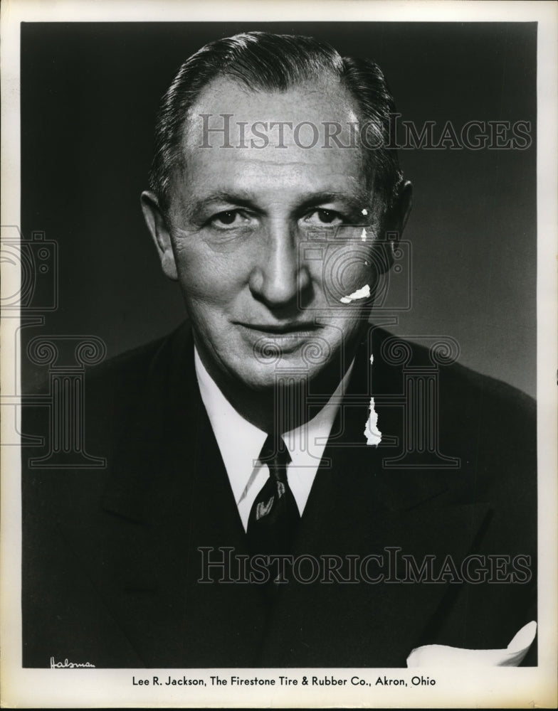 Load image into Gallery viewer, 1957 Press Photo Lee R Jackson of Firestone Tire and Rubber Company Akron Ohio
