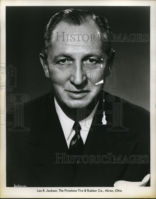 1957 Press Photo Lee R Jackson of Firestone Tire and Rubber Company Akron Ohio