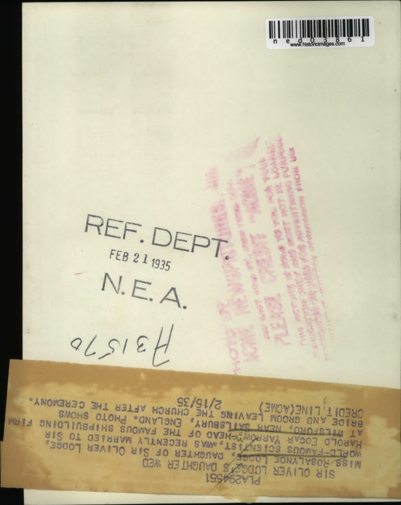 1935 Press Photo Rosalynoe Lodge wedding to Sir Harold E Yarrow in England