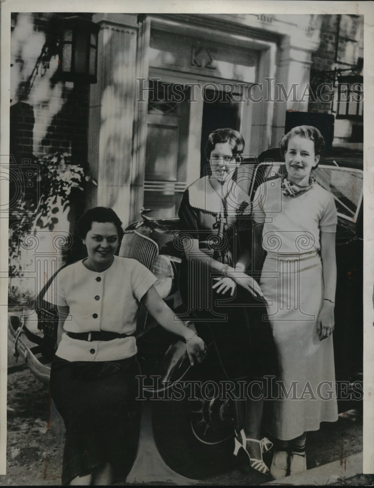 1934 Press Photo Rose Long, Ruth Reid, Joyce Allen Senators daughters in DC