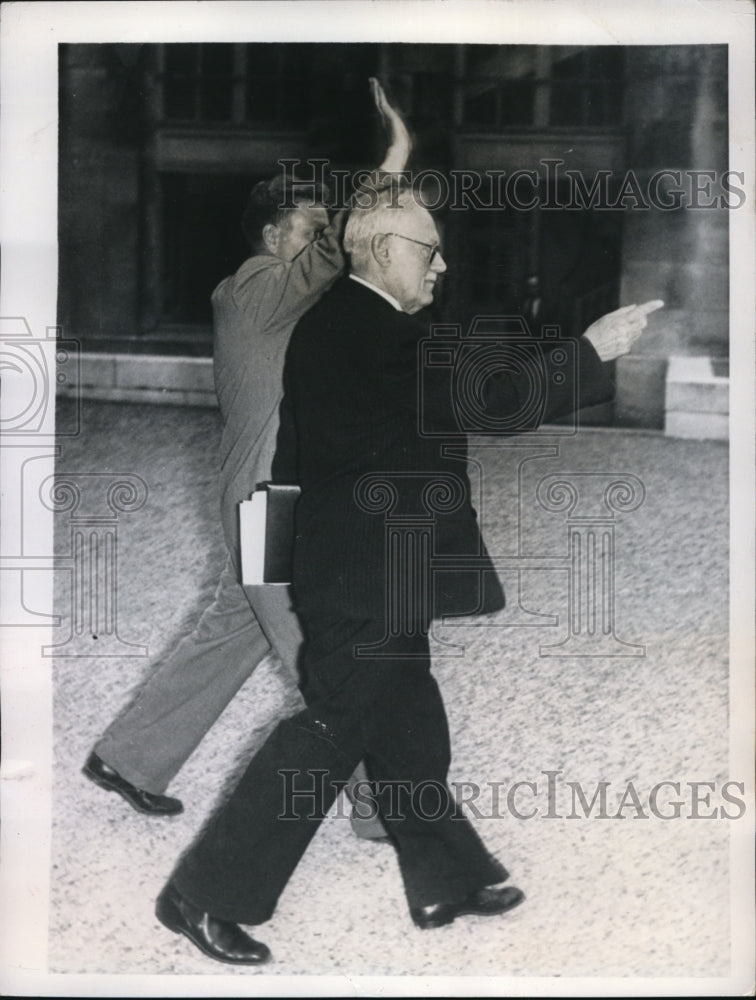 Load image into Gallery viewer, 1949 Press Photo Paris France Soviet Minister Andrei Vishinsky at Big Four confr
