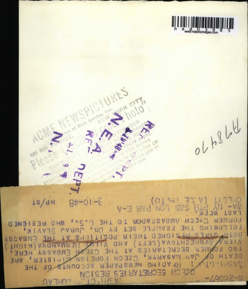 1948 Press Photo VIera Avbrechtova & Vilma Hermanova Both Girls Signed Positions