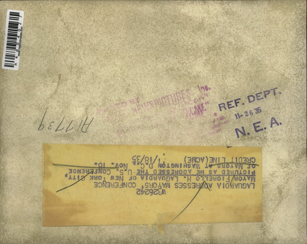 1935 Press Photo Mayor LaGuardia addressed the U.S. Conference of Mayors.