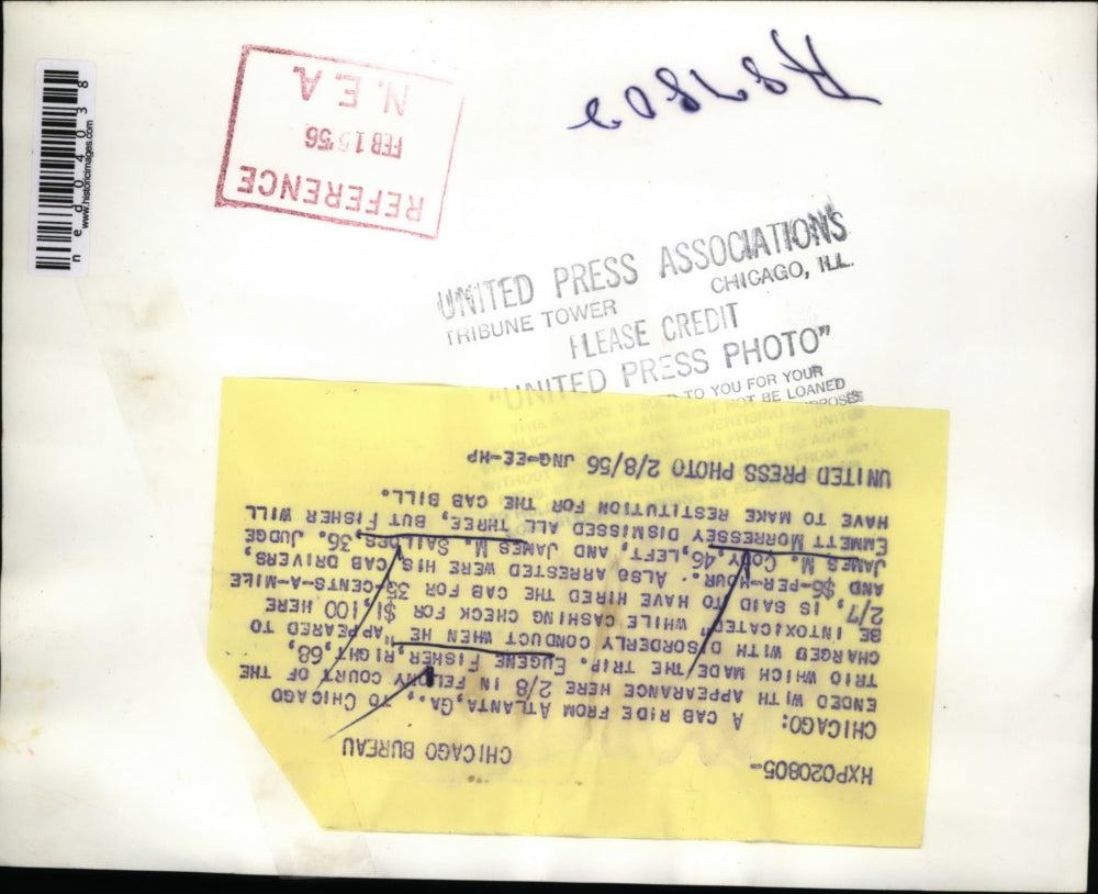 1956 Press Photo Arrested Cab Drivers charged with Disorderly Conduct at Chicago