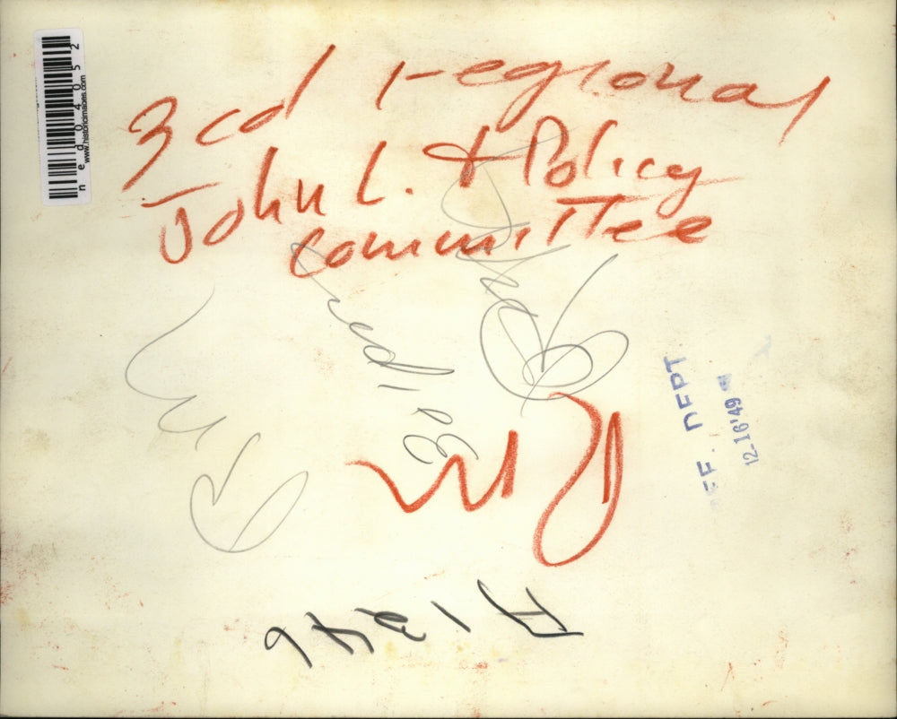 1949 Press Photo John Lewis of United Mine Workers at Meeting in New York