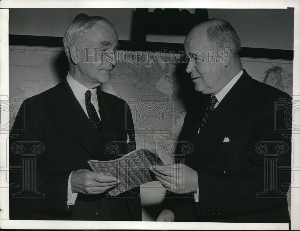 1943 Press Photo State Sec Cordell Hull & Postmaster Gen Frank Walter