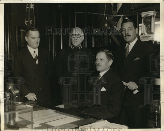 1930 Press Photo Patrick Hurley arrange Army-Navy Benefit Game