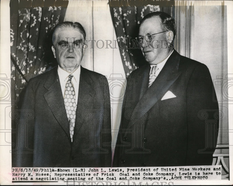 Load image into Gallery viewer, 1949 Press Photo John Lewis and Henry Moses attending a meeting
