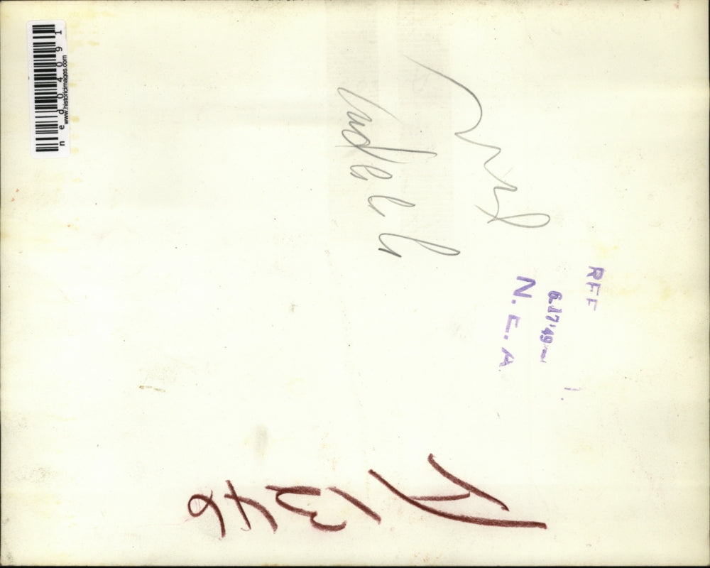 1949 Press Photo John Lewis and Henry Moses attending a meeting