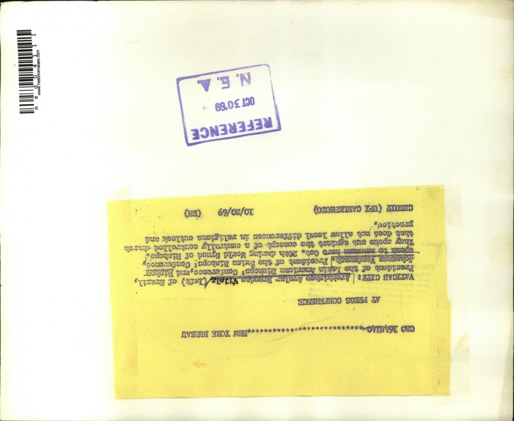 1969 Press Photo Archbishop Avalar Vilelz & Bishop Johanna Venderach