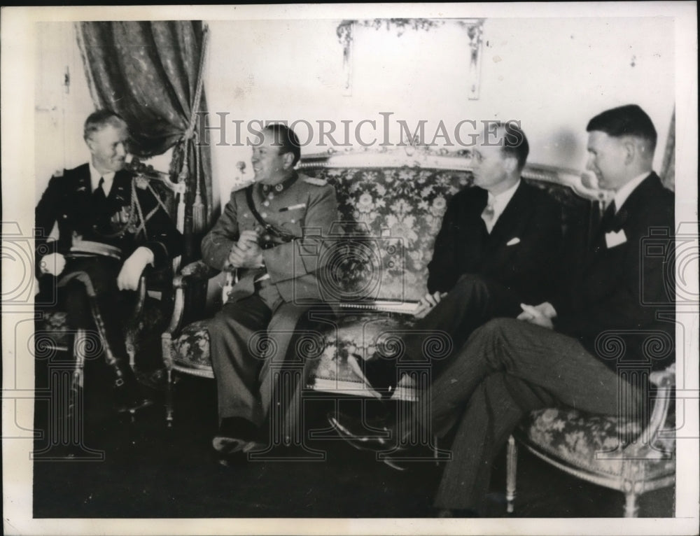 1944 Press Photo Lt Col Hardest, Pres Villarroel, Robert Woodward & McConaughy
