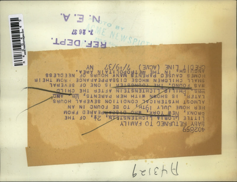 Load image into Gallery viewer, 1937 Media Photo Missing Gloria Lictenstein with Mr &amp; Mrs Philip Lichtenstein
