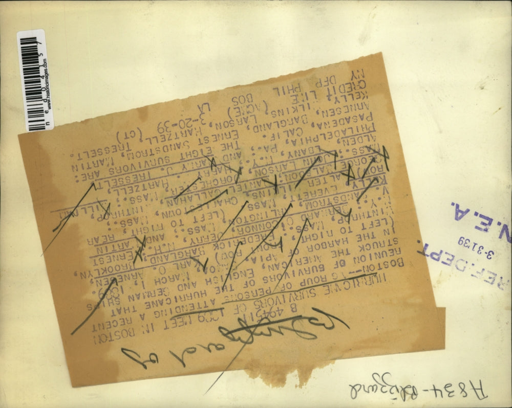 1939 Press Photo Hurricane survivors of 1889 meet in Boston