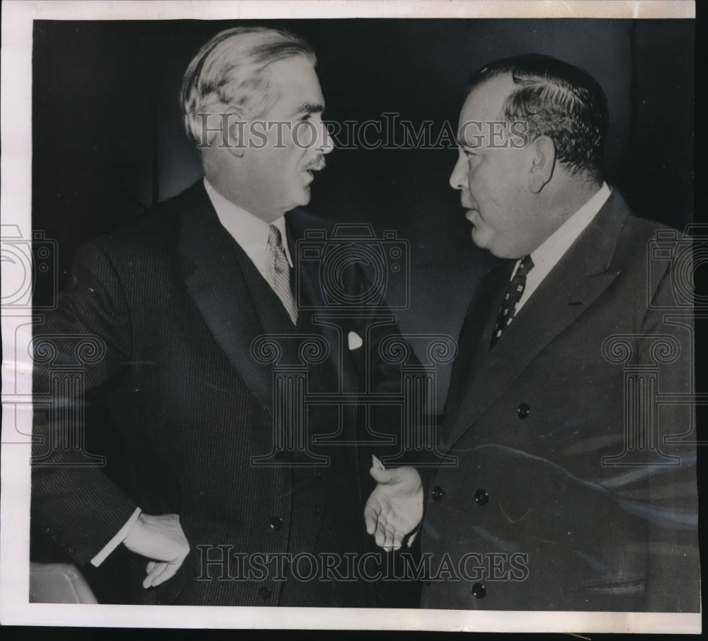 1952 Press Photo NY UN Trygve Lie & UKs Anthony Eden
