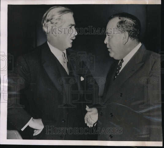 1952 Press Photo NY UN Trygve Lie & UKs Anthony Eden