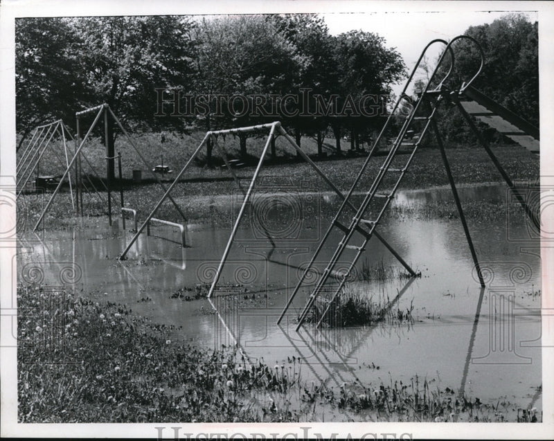 Load image into Gallery viewer, Media Photo Daniels Park playground in Cleveland flooded

