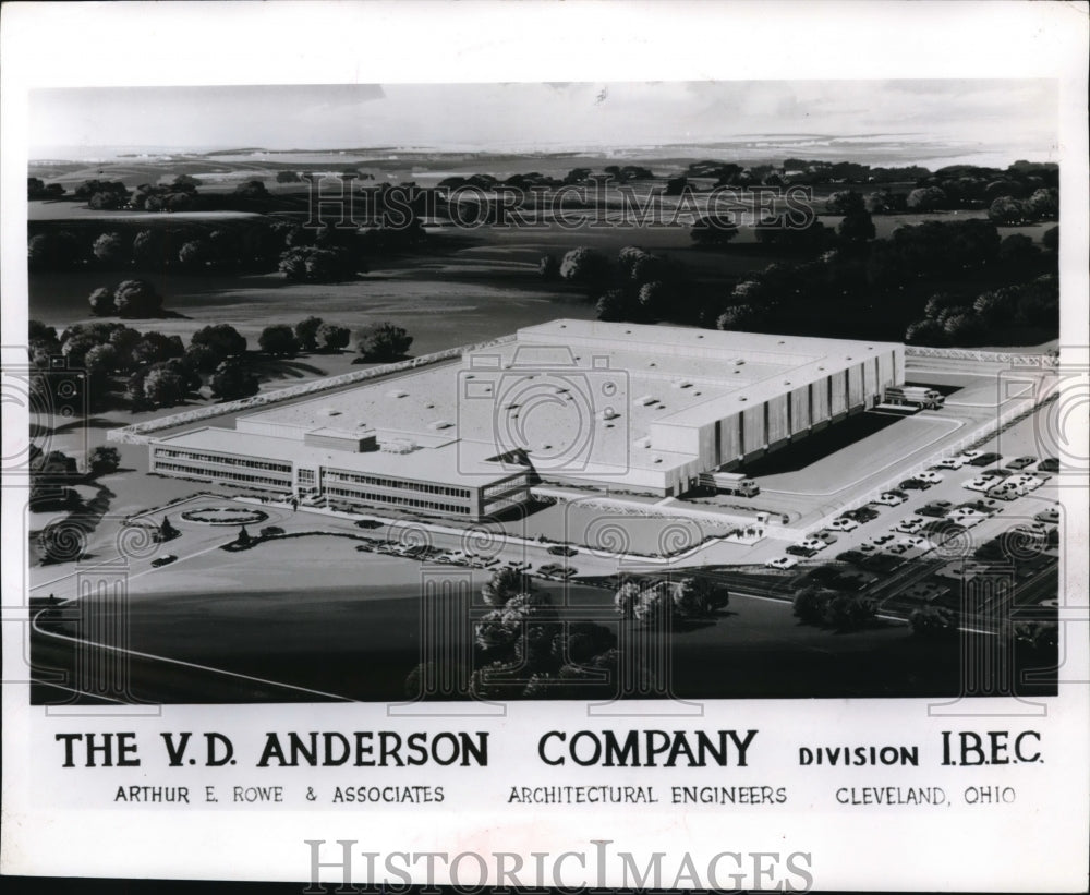 Press Photo Aerial view of the VD Anderson Company in Cleveland Ohio