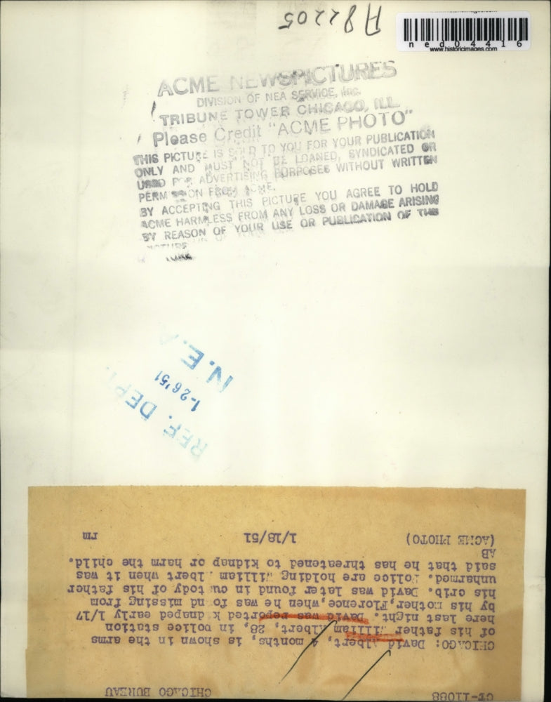 1951 Press Photo Chicago William Albert & son David Albert