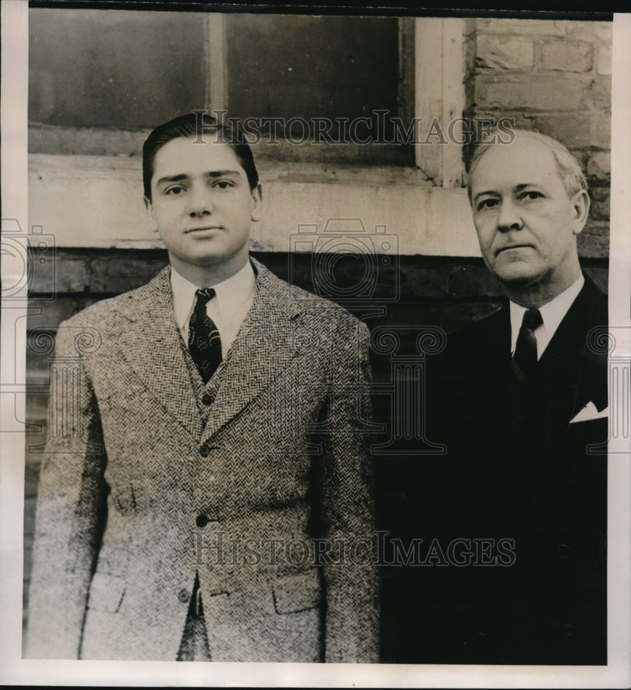 1940 Press Photo Lafayette Ala Macon Allen on trial for murder & atty WO Walton