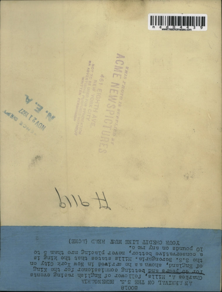 1927 Press Photo Charles A Mills betting comm for King of England in NYC