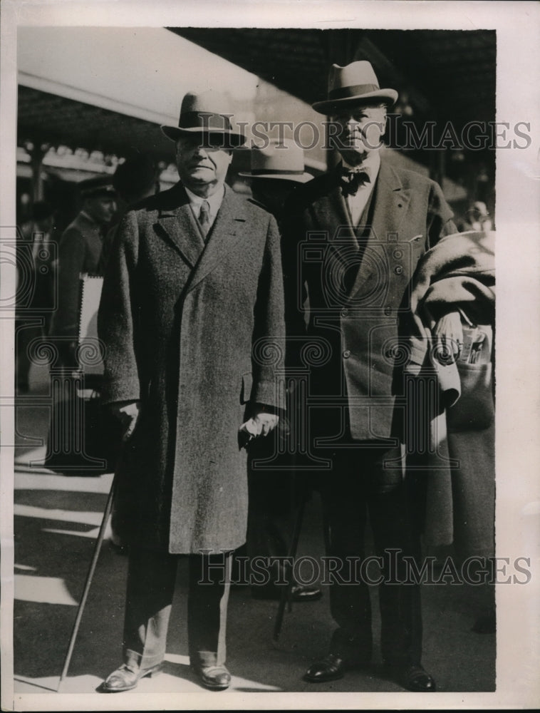1936 Press Photo U.S. oil men Harry Sinclair, George MacDonald visit Paris