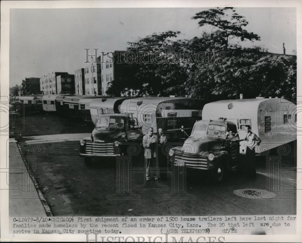 1951 Press Photo Chicago House trailers for Kansas flood victims to live in
