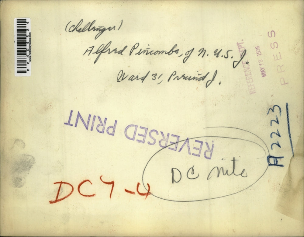 1936 Press Photo Alfred Pincombs challenger in Ward 31 political race