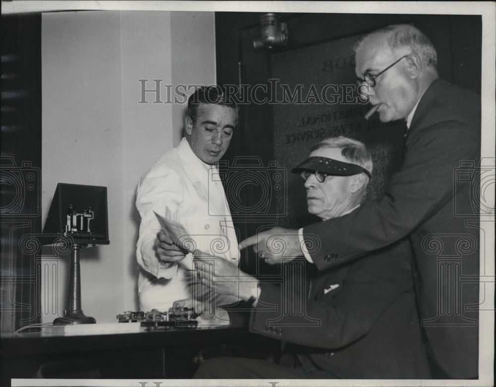 1934 Press Photo Francis Gorman chair od strike comm, T McMahon, Rbt Shearby