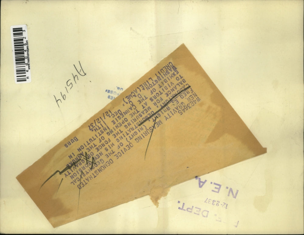 1937 Press Photo New gravity measuring device, exhibited in Wash DC