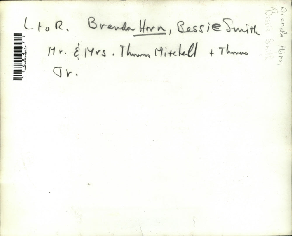 Press Photo Brenda Horn, Bessie Smith, Mr & Mrs Thomas Mitchell & Thomas, Jr