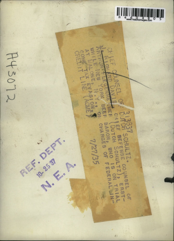 1937 Press Photo Richard Davis is charge of Federal Income tax evasion