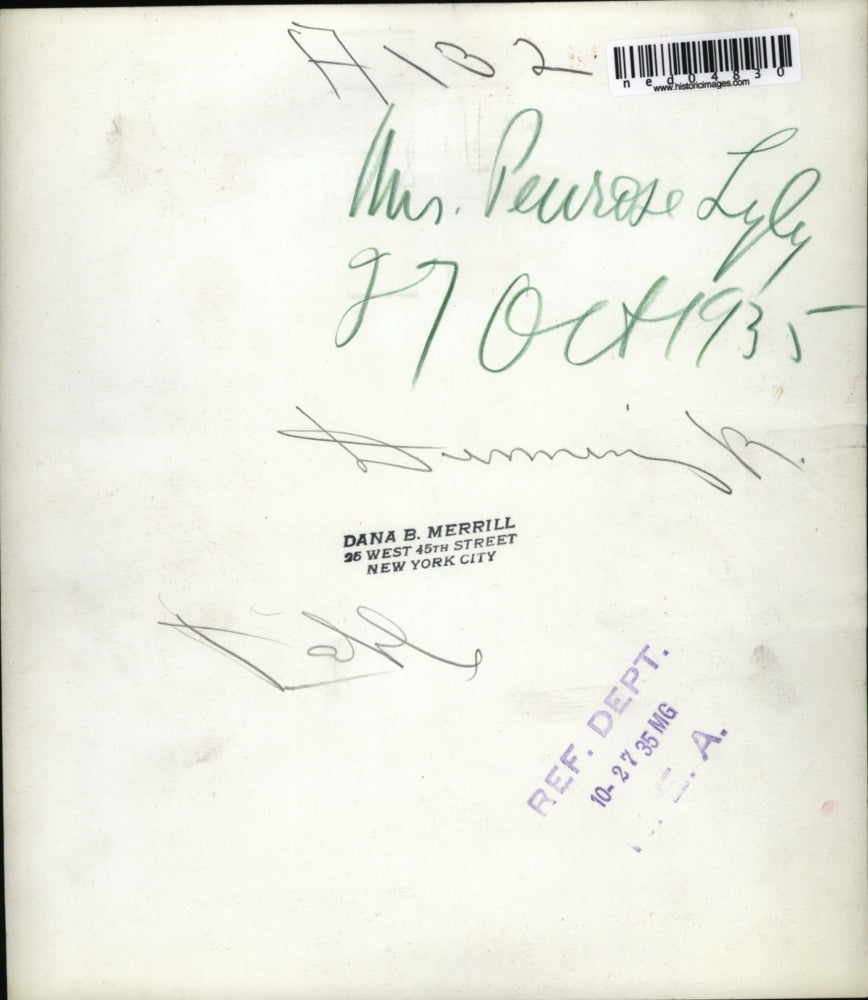 1935 Press Photo Elegantly Set Dining Table Mrs Penrose Lyly